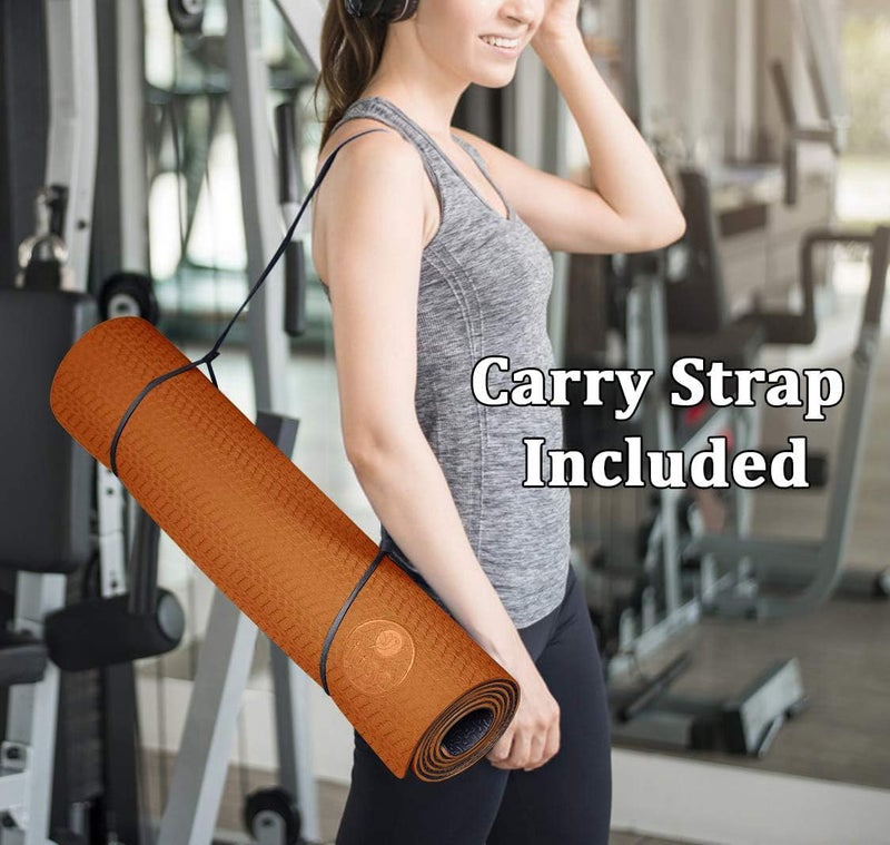 IUGA Yoga Mat Thick Non Slip Anti-tear Pilates Mat Eco Friendly Hot Yoga Mats for Workout & Exercise(72"x 24"x 6mm) - Image 5